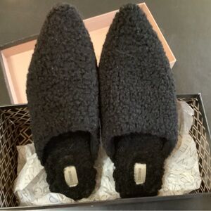 Birdies Black Sherpa Pointed Mules